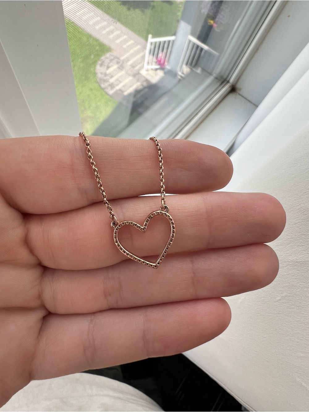Kate Spade rose gold rinestone heart necklace - Picture 7 of 7